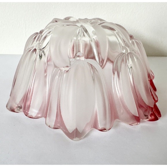 Mikasa Pink & White Crystal tulips Pink Collection 7 inch bowl Decor Glass  - Picture 5 of 14